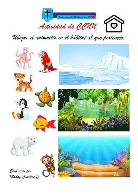 Ficha Online De Hábitat De Los Animales Para Segundo De Primaria