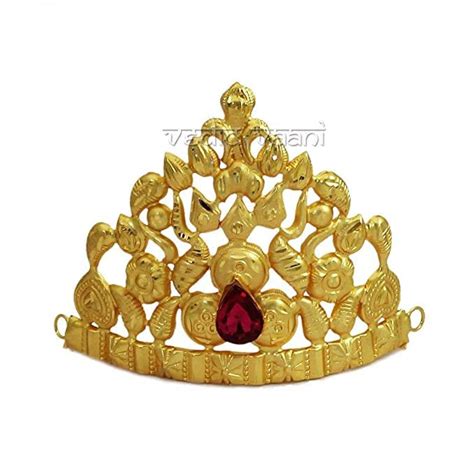 Buy Vedic Vaani Golden Headgear Crown Mukut Taj Suitable For All Deity