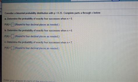 Solved Consider a binomial probability distribution with p | Chegg.com