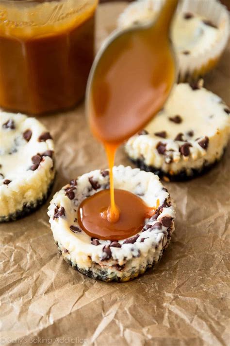 Salted Caramel Chocolate Chip Cheesecakes Sallys Baking Addiction