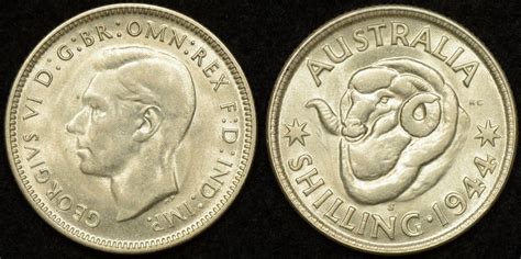 Australia 1944s Shilling Almost Uncirculated The Purple Penny