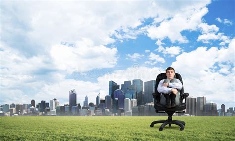 Scared Businessman On A Chair Stock Photo Image Of Business Handsome