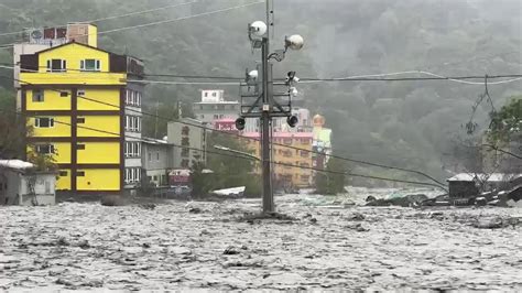 海葵颱風 廬山溫泉現況曝光！塔羅灣溪水暴漲 旅館1樓遭洪水淹沒 中天新聞網