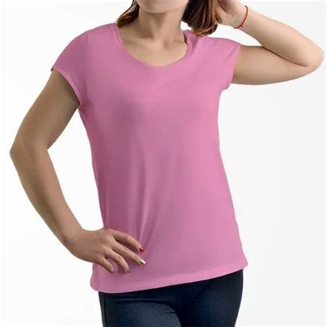 Half Sleeve Casual Wear Plain Blank Women Round Neck T Shirt Age Group