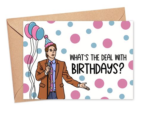 Seinfeld Birthday Card Jerry Seinfeld Birthday Card Funny Seinfeld