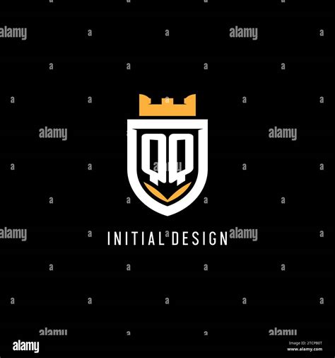 Initial QQ Logo With Shield Esport Gaming Logo Monogram Style Vector