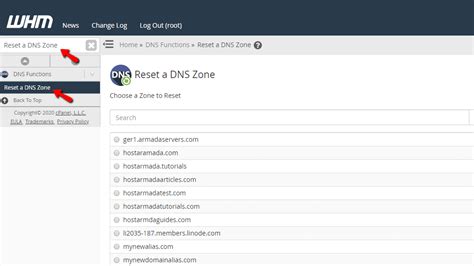 Using The Reset A DNS Zone Feature In WHM HostArmada