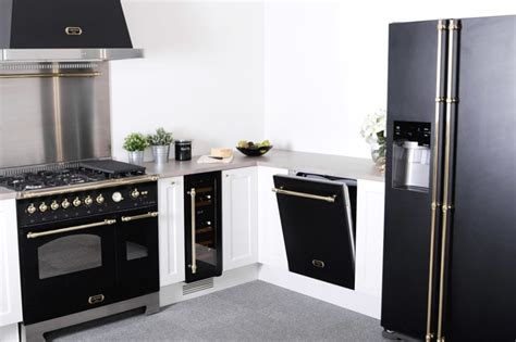 Piano De Cuisson Dolce Vita 120 Cm 2 Fours Noir Laiton Gaz