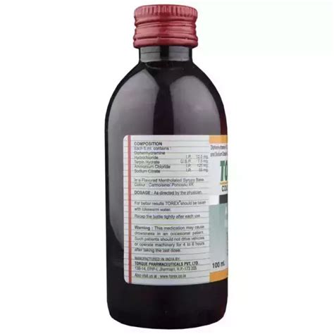 Torex Cough Syrup: Uses, Price, Dosage, Side Effects, Substitute, Buy Online