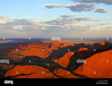Aerial View Of Kata Tjuta The Olgas In Front Of Uluru Ayers Rock At