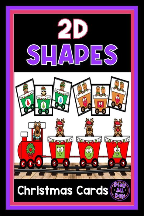 Christmas 2d Shapes And Colors Train 2d Shapes And Colour Cards