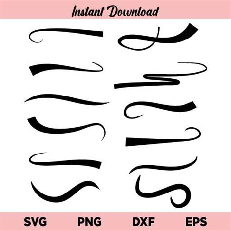 Text Tail Svg Bundle Swoosh Svg Swash Svg Text Underline