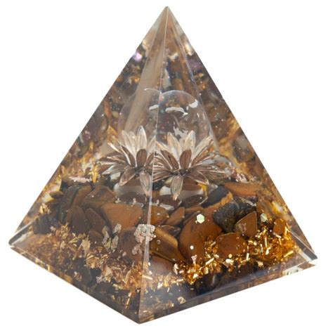 Orgonit Pyramide Tigerauge Lotus Mit Bergkristall Kugel Mm