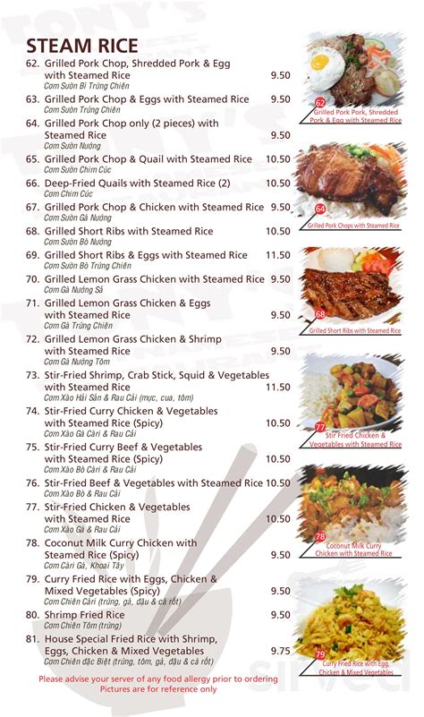 Tonys Vietnamese Restaurant Menu In Airdrie Alberta