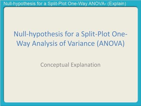 Null Hypothesis For Split Plot Anova Ppt