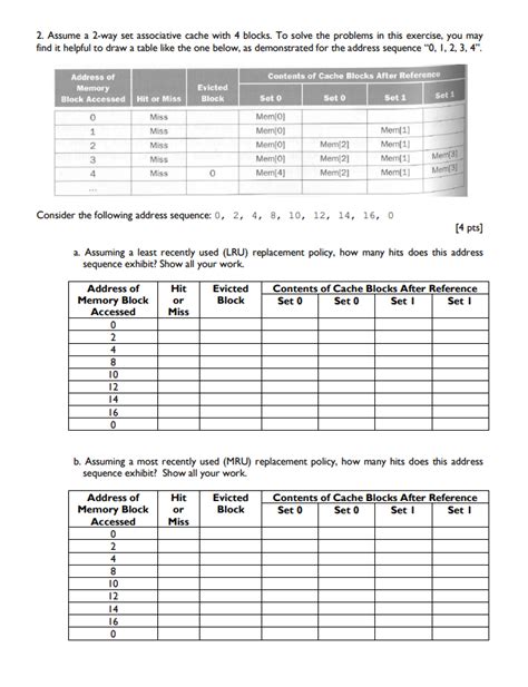 Solved 2 Assume A 2 Way Set Associative Cache With 4 Chegg