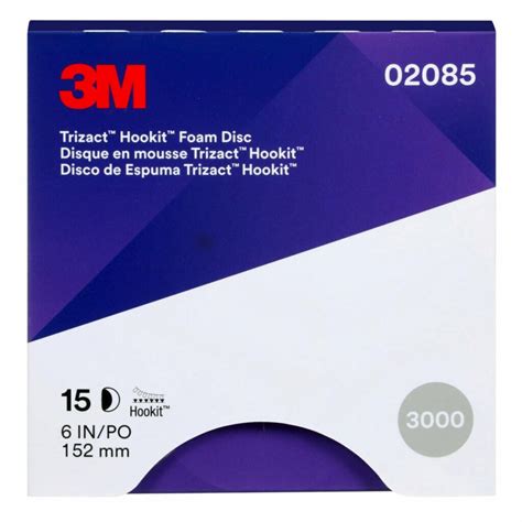 3m™ Trizact™ Hookit™ Foam Disc 02085 6 In P3000 15 Discsbox 4