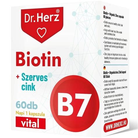 Dr Herz Biotin Szerves Cink kapszula 60db BioBolt eu webáruház