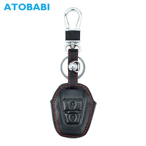 Atobabi Car Key Case 2 Buttons Top Layer Leather Remote Fob Shell Cover