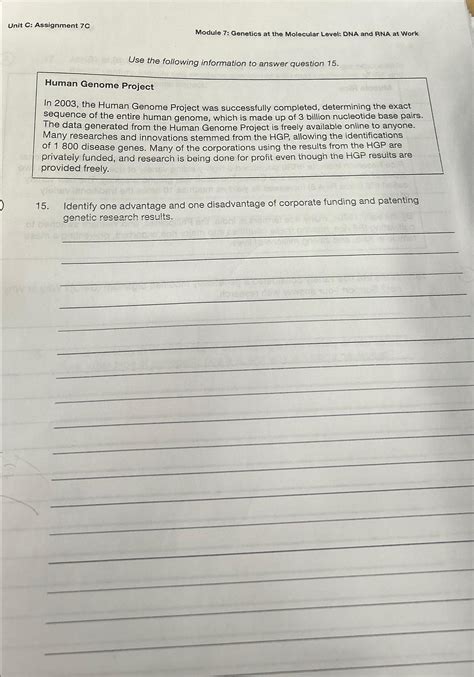 Solved Unit C: Assignment 7CModule 7: Genetics at the | Chegg.com 