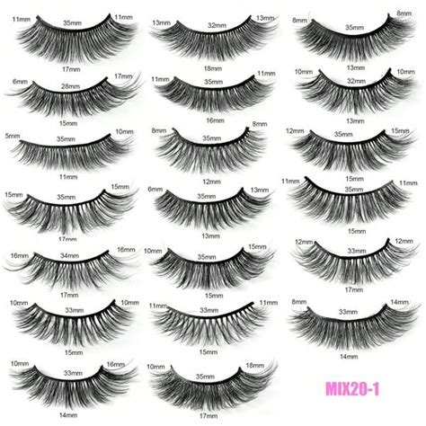 20pairs Pack Mixed False Eyelashes Fluffy Mink Lashes Cat Eye Look Wispy Long 8d Volume Fake