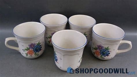 Newcor Stoneware China Coffee Mugs 5 Pc ShopGoodwill