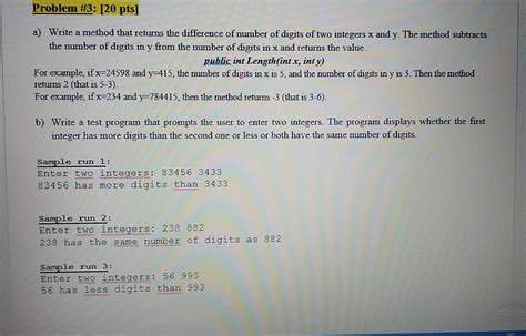 Solved Problem 3 20 Pts] A Write A Method That Returns