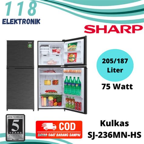 Promo Kulkas 2 Pintu Sharp Sj 236 Mn Hs 205 Liter Defrost Jakarta