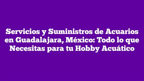 ᐈ Servicios y Suministros de Acuarios en Guadalajara México Todo lo