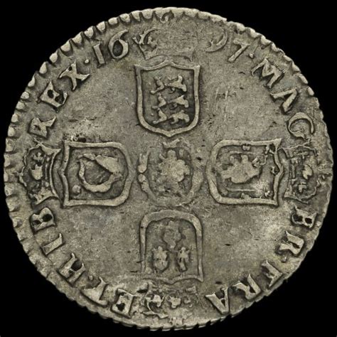 William Iii Early Milled Silver Sixpence Bristol Mint