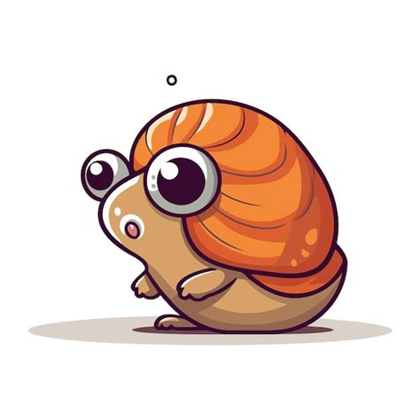 Lindo caracol de desenho animado ilustração vetorial isolada em fundo