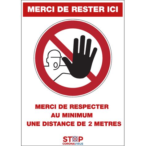 Panneau Merci De Rester Ici Signalétique Sanitaire