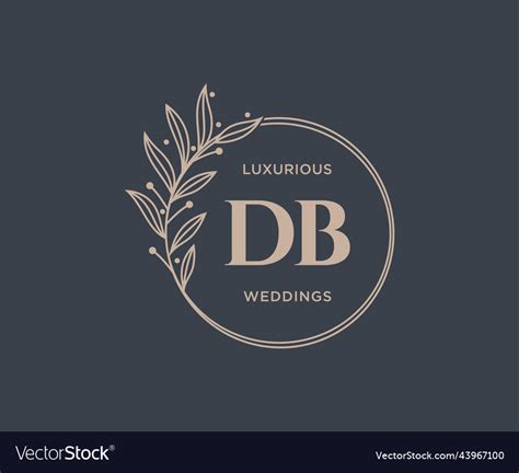 Db Initials Letter Wedding Monogram Logos Vector Image