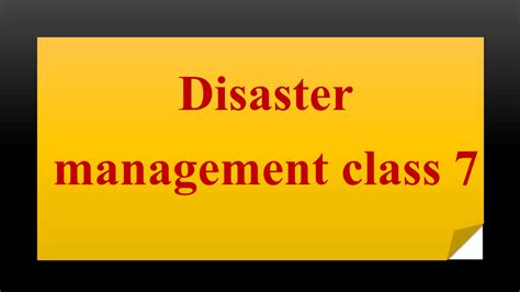 Disaster Management Class 7 Appulki