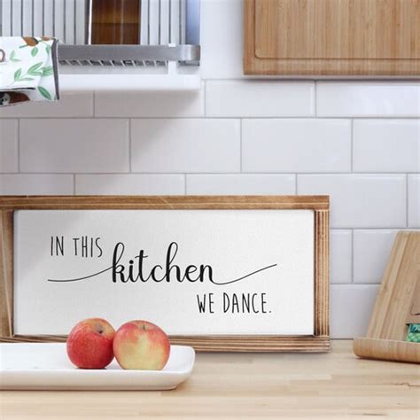 In This Kitchen We Dance Sign Rustic Kitchen Sign Modern Etsy