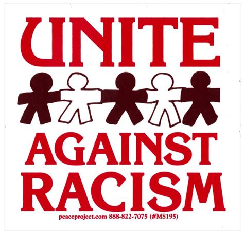 Unite Against Racism Small Bumper Sticker Decal Or Magnet Peace