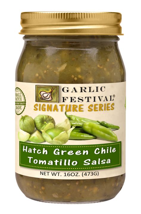 Garlic Festival Foods Hatch Green Chile And Tomatillo Salsa 16oz