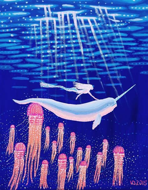 Narwhal Narwhal Mermaid Art Whale Drawing