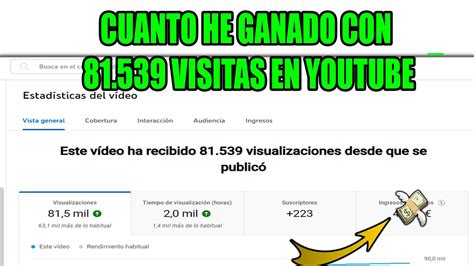 Cuanto He Ganado Con Visitas En Youtube Como Ganar Dinero