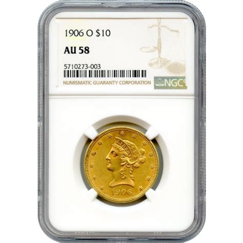 1906 O 10 Liberty Head Eagle NGC AU58