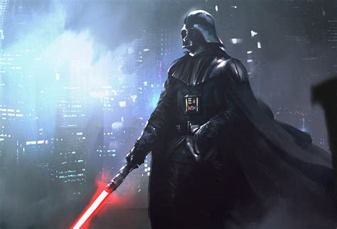 Wallpaper Star Wars Digital Art Artwork Science Fiction Lightsaber Darth Vader Darkness