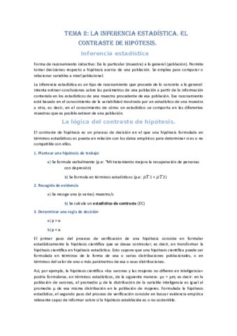 TEMA 2 LA INFERENCIA ESTADISTICA Pdf