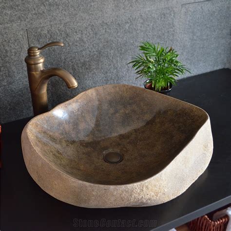 River Stone Bathroom Sinks Natural Pebble Stone Vessel Sinks Basin