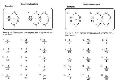 Fourth Grade Simplifying Fractions Worksheet Free Worksheets Samples