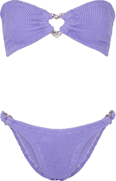 Hunza G Nicole Seersucker Bikini Bikini Lilac ShopStyle Two Piece