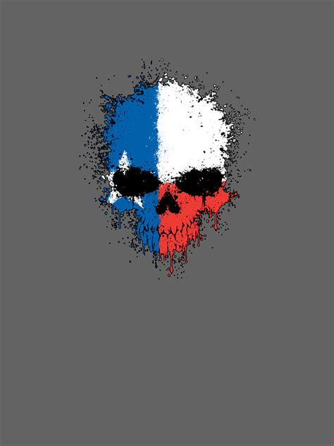 Chaotic Texas Flag Splatter Skull Digital Art By Edison Howe Fine Art