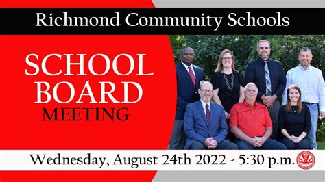 Richmond Community Schools Board Meeting 8 24 2022 YouTube