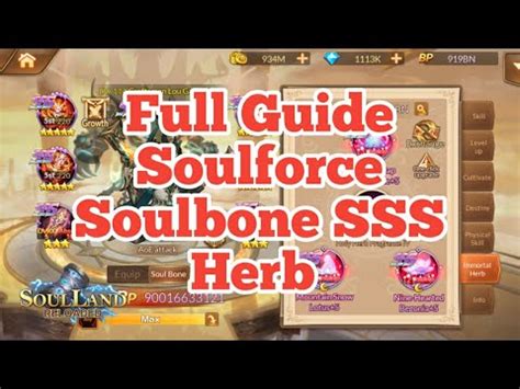 Full Guide Build Soulforce Soulbone SSS Herb Soul Land Reloaded