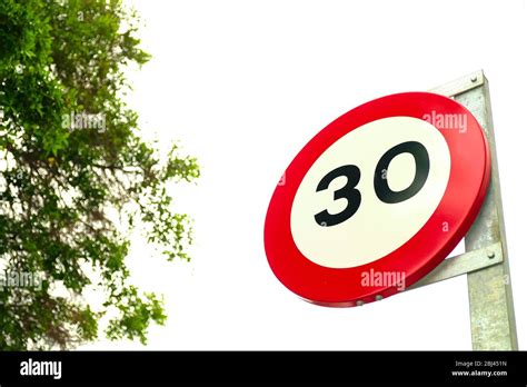 Road Sign Speed Limit 30 Stock Photo Alamy