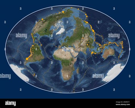 Placa Tect Nica Del Mar Egeo En El Mapa Satelital De M Rmol Azul En La